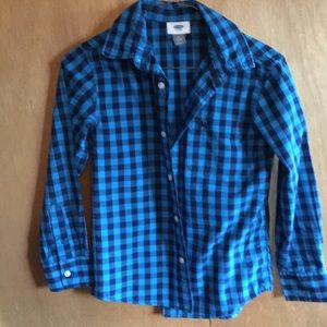 Old Navy. Boys Med 8 buffalo check blue/black